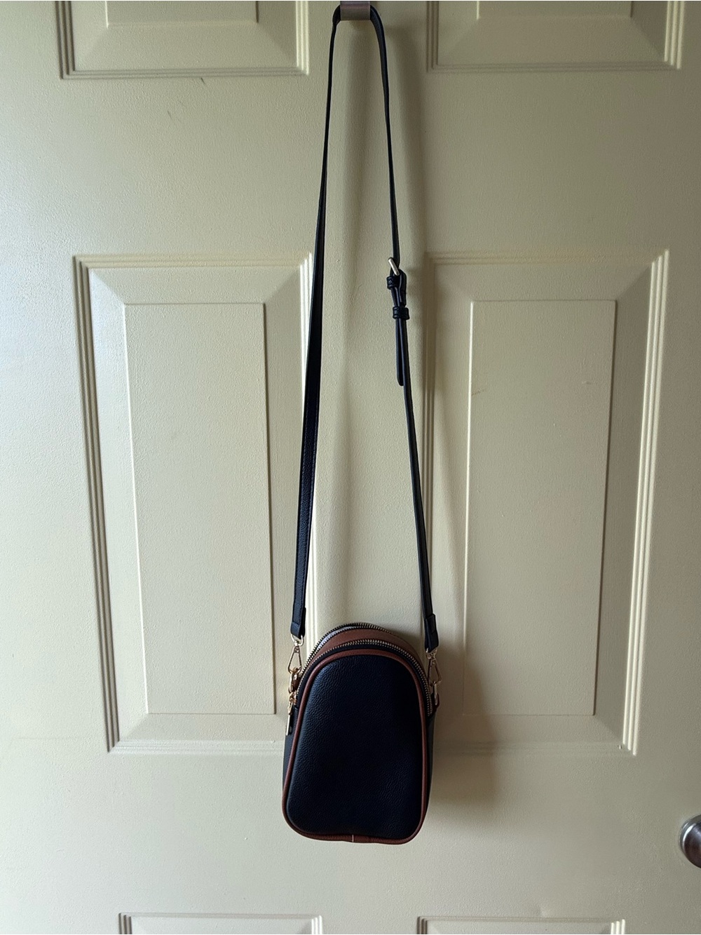 Brown & Black Leather Crossbody